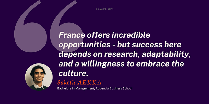 Student Story: Saketh AEKKA, Audencia Business School, Bachelors in&nbsp;Management